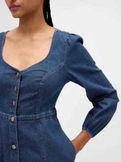 Denim Sweetheart Midi Dress