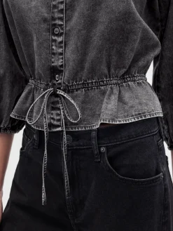 Denim Tie-Waist Top