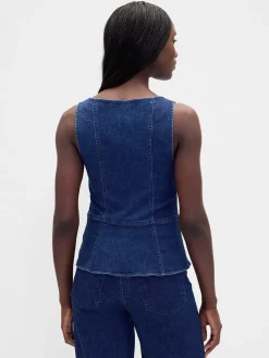 Denim Zip Vest