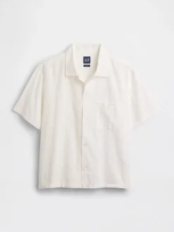 Dobby Relaxed Straight-Hem Shirt