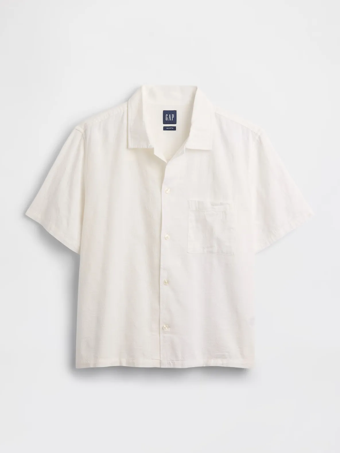 Dobby Relaxed Straight-Hem Shirt