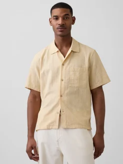 Dobby Relaxed Straight-Hem Shirt