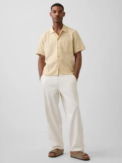 Dobby Relaxed Straight-Hem Shirt