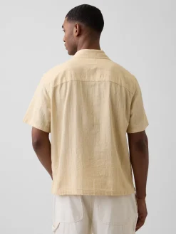 Dobby Relaxed Straight-Hem Shirt