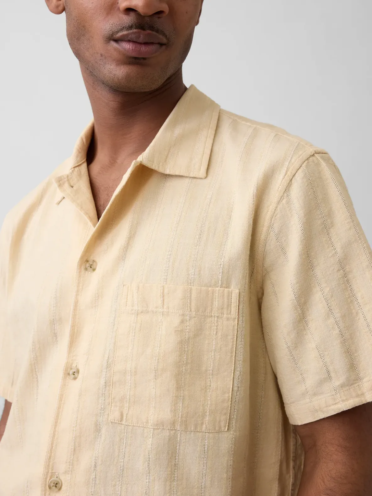Dobby Relaxed Straight-Hem Shirt