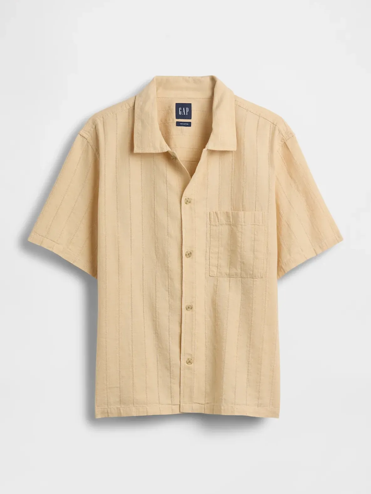 Dobby Relaxed Straight-Hem Shirt