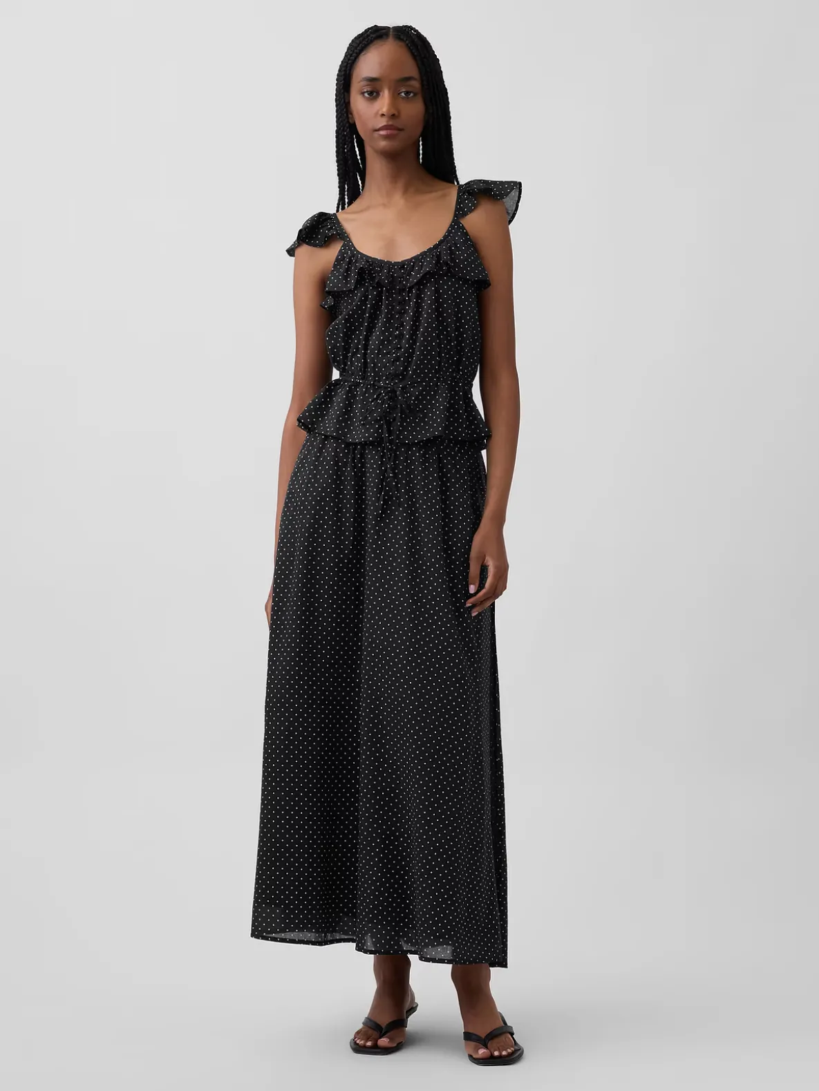Dotted Voile Maxi Skirt