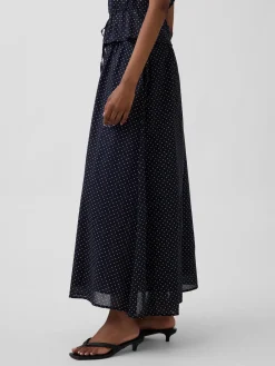 Dotted Voile Maxi Skirt