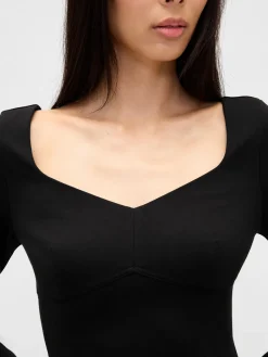 Double Knit Sweetheart Corset Mini Dress