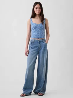 Eyelet Crop Bustier Top