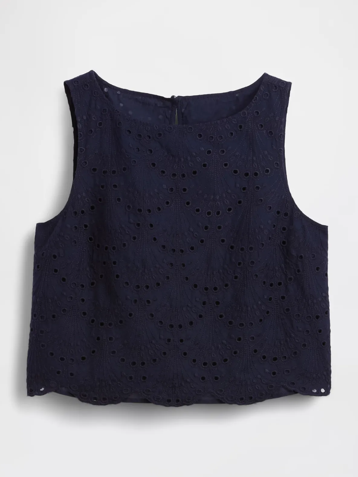 Eyelet Crop Shell Tank Top