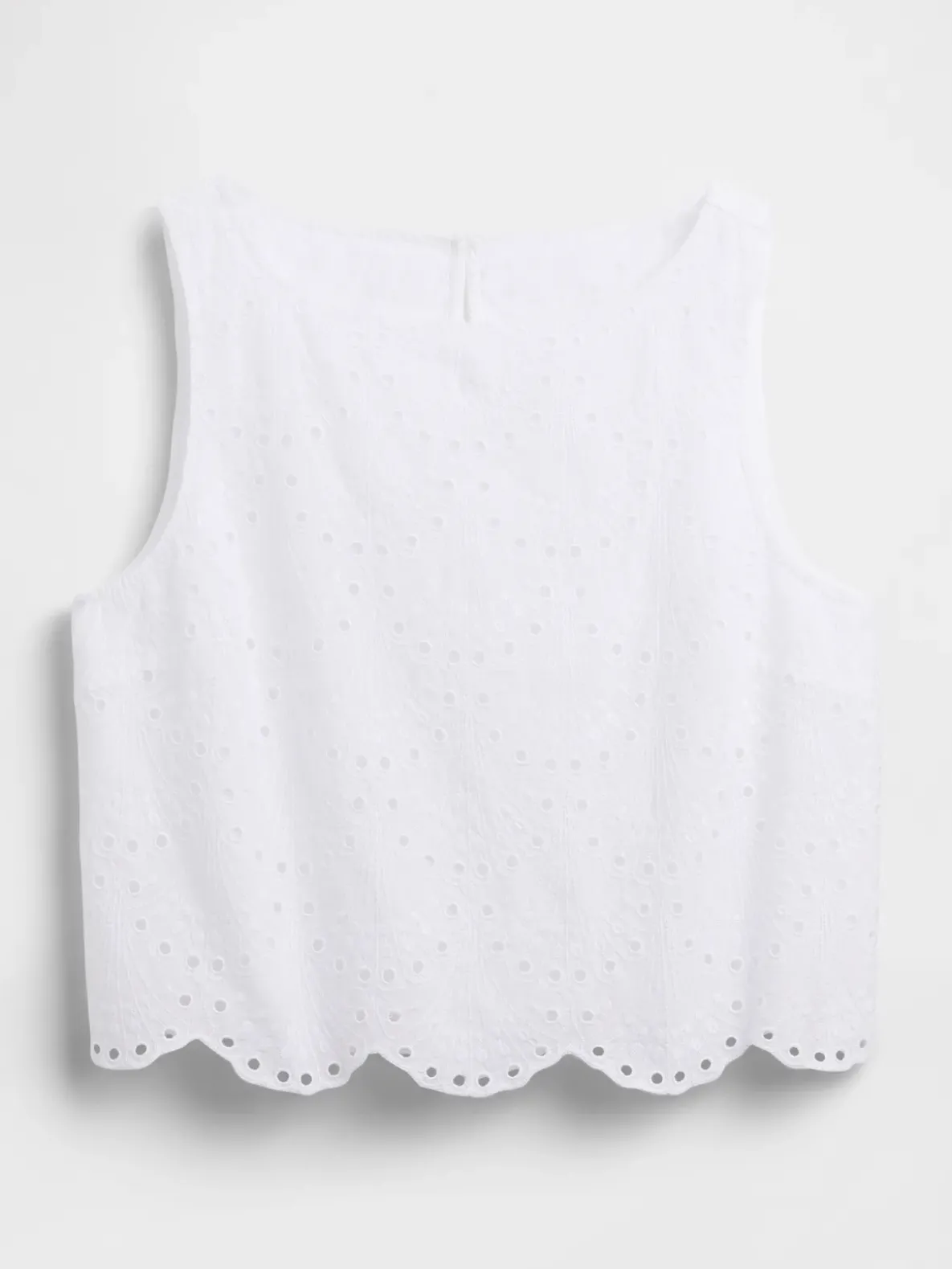 Eyelet Crop Shell Tank Top
