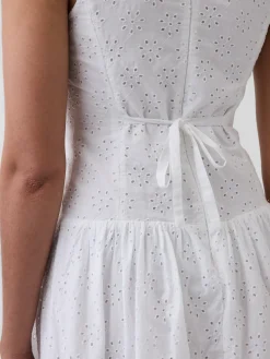 Eyelet Drop-Waist Maxi Dress