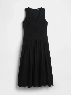Eyelet Drop-Waist Maxi Dress