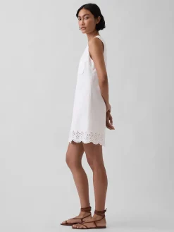 Eyelet Hem Mini Shift Dress