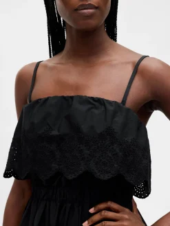 Eyelet Ruffle Mini Dress