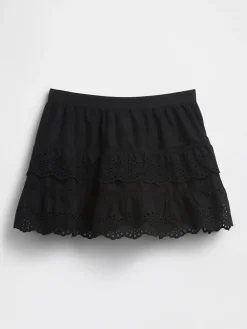 Eyelet Ruffle Mini Skort