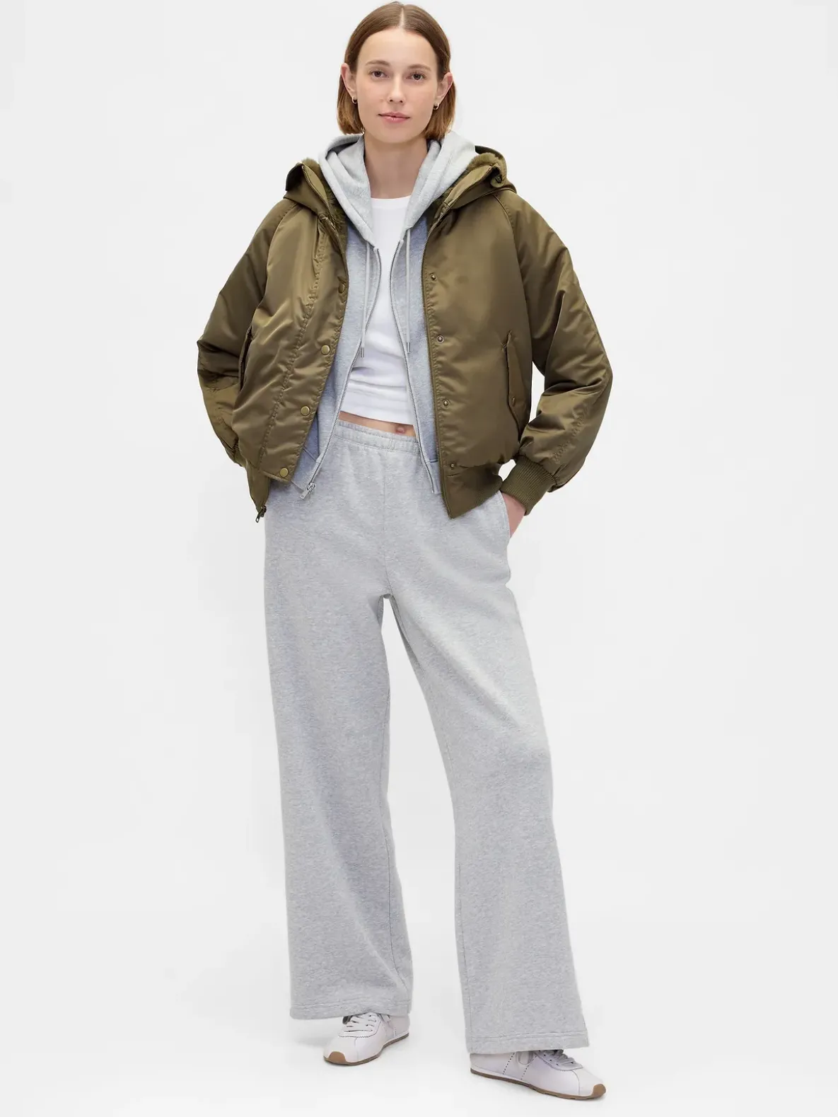 Faux Fur-Lined Hooded Utility Jacket