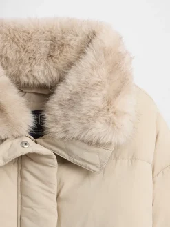 Faux Fur-Trim Puffer Jacket