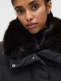 Faux Fur-Trim Puffer Jacket
