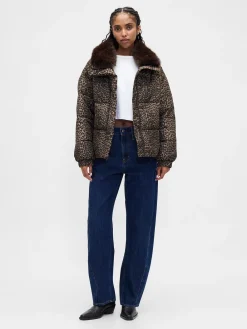 Faux Fur-Trim Puffer Jacket
