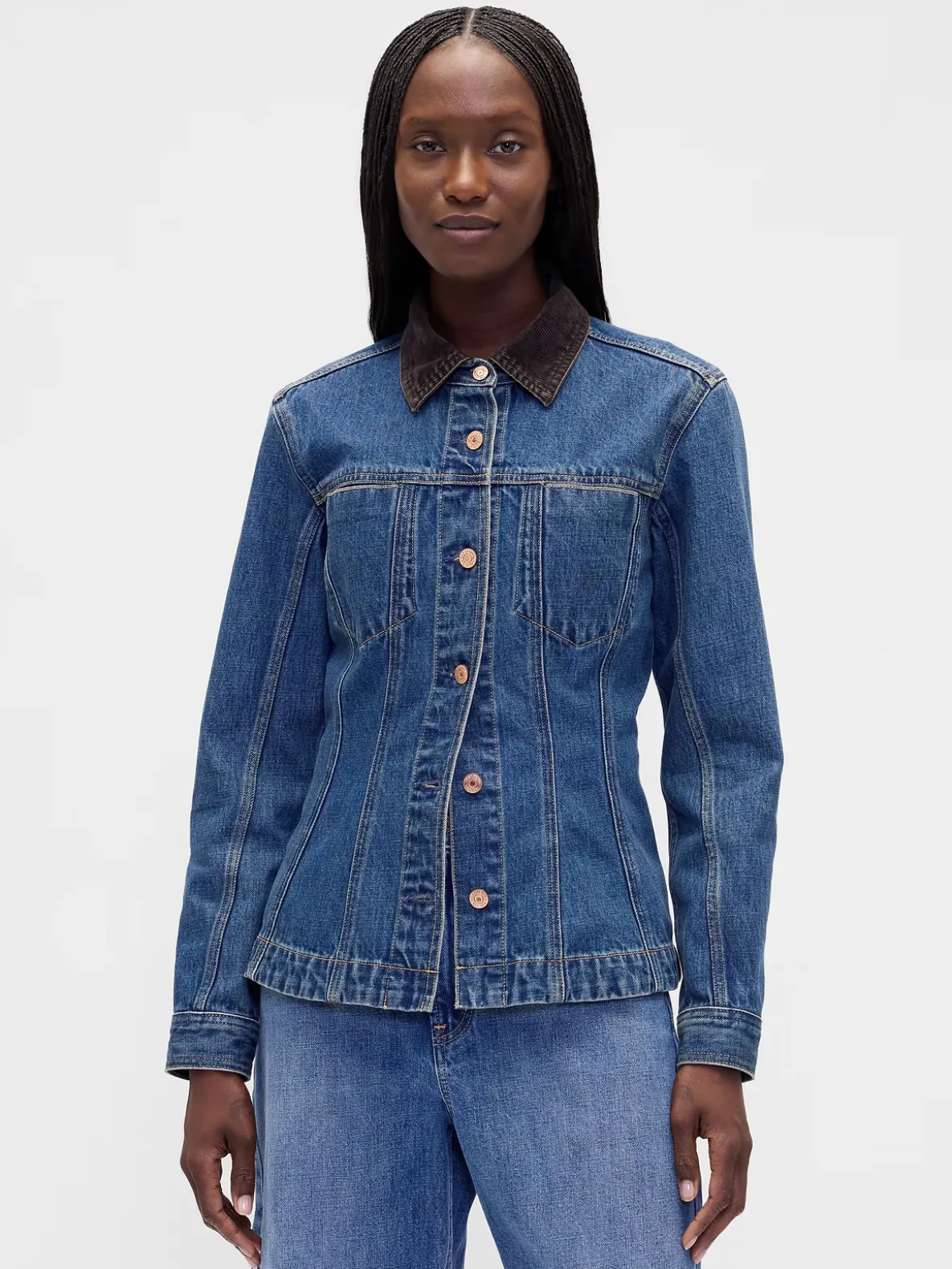 Fitted Longline Denim Jacket