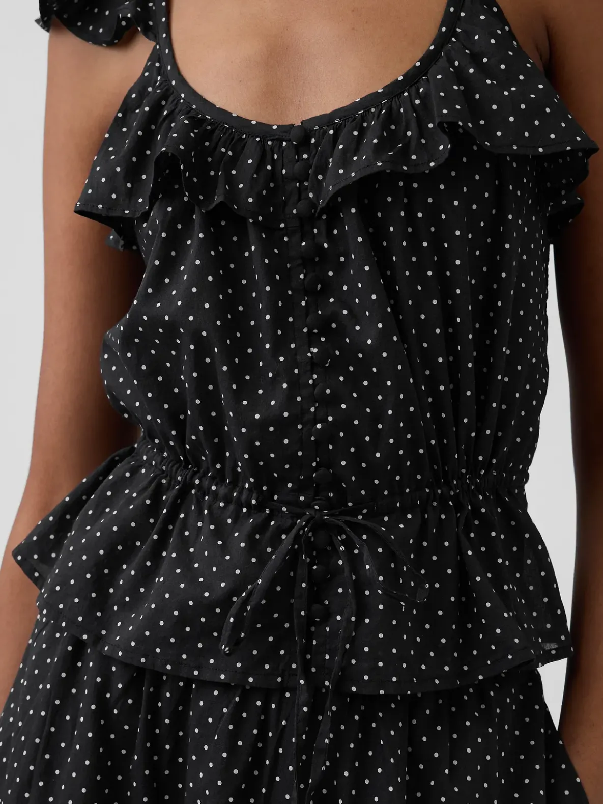 Flutter-Sleeve Tie-Waist Top