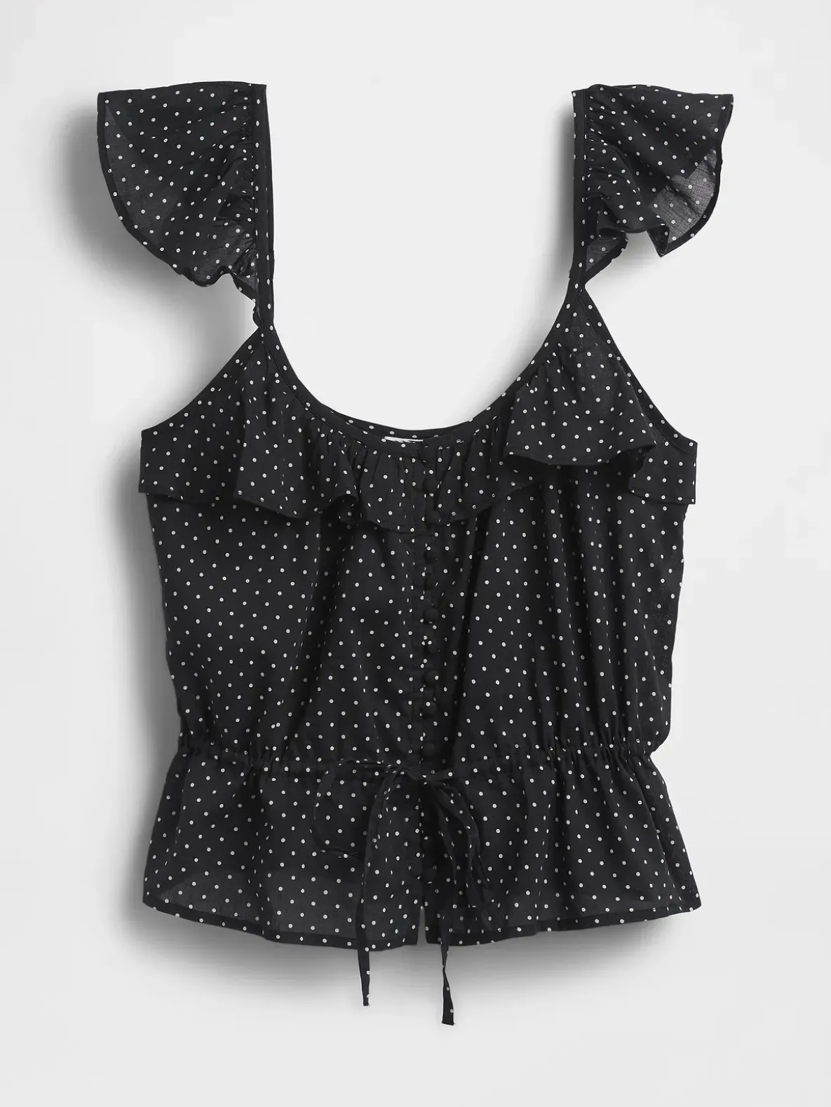 Flutter-Sleeve Tie-Waist Top