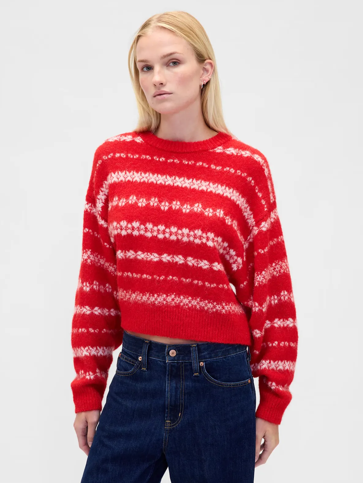Fuzzy Oversized Crewneck Sweater
