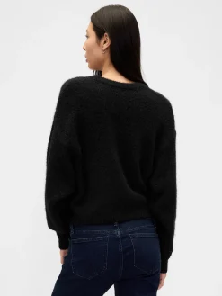 Fuzzy Oversized Crewneck Sweater