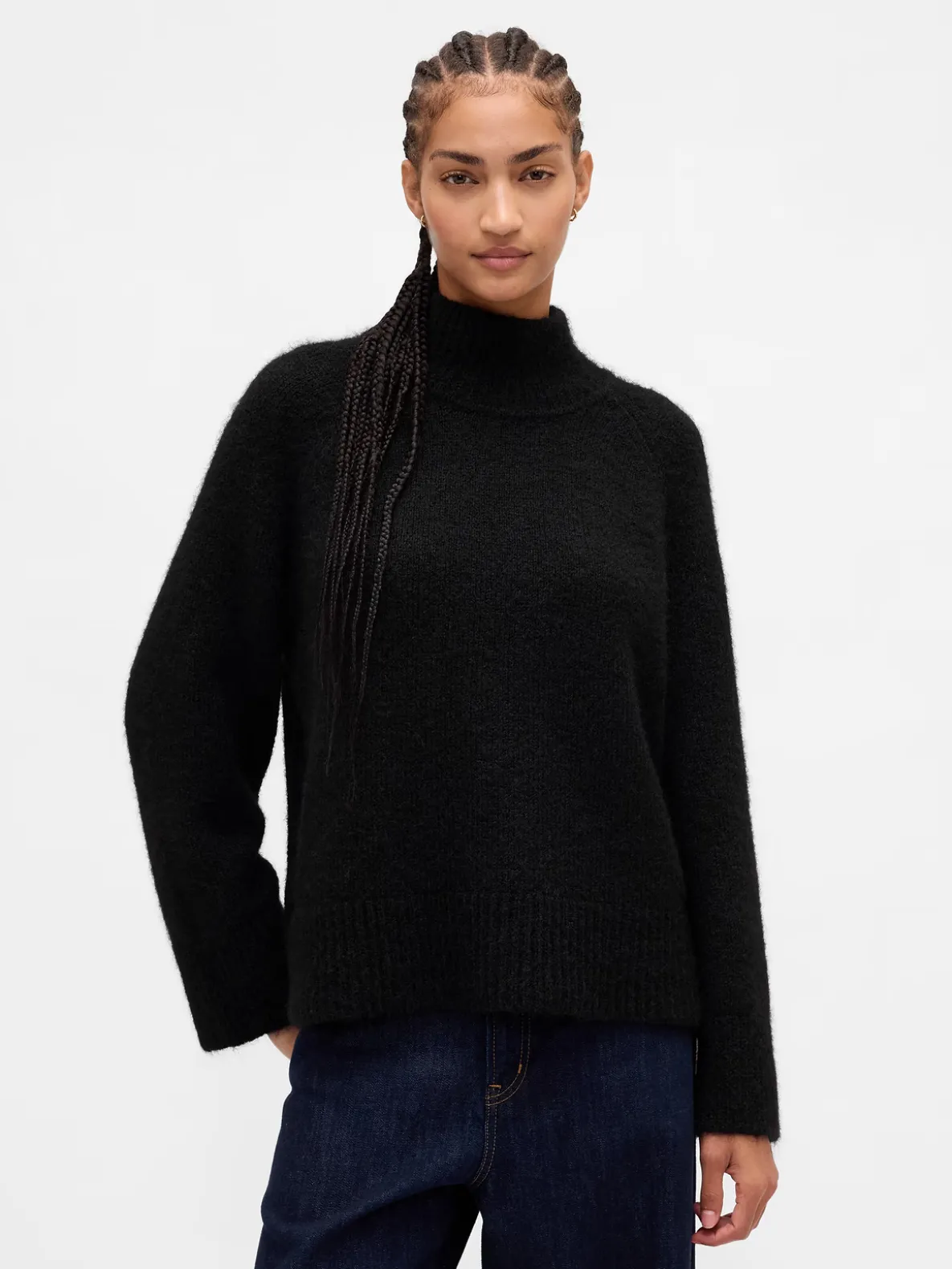 Fuzzy Oversized Turtleneck Sweater