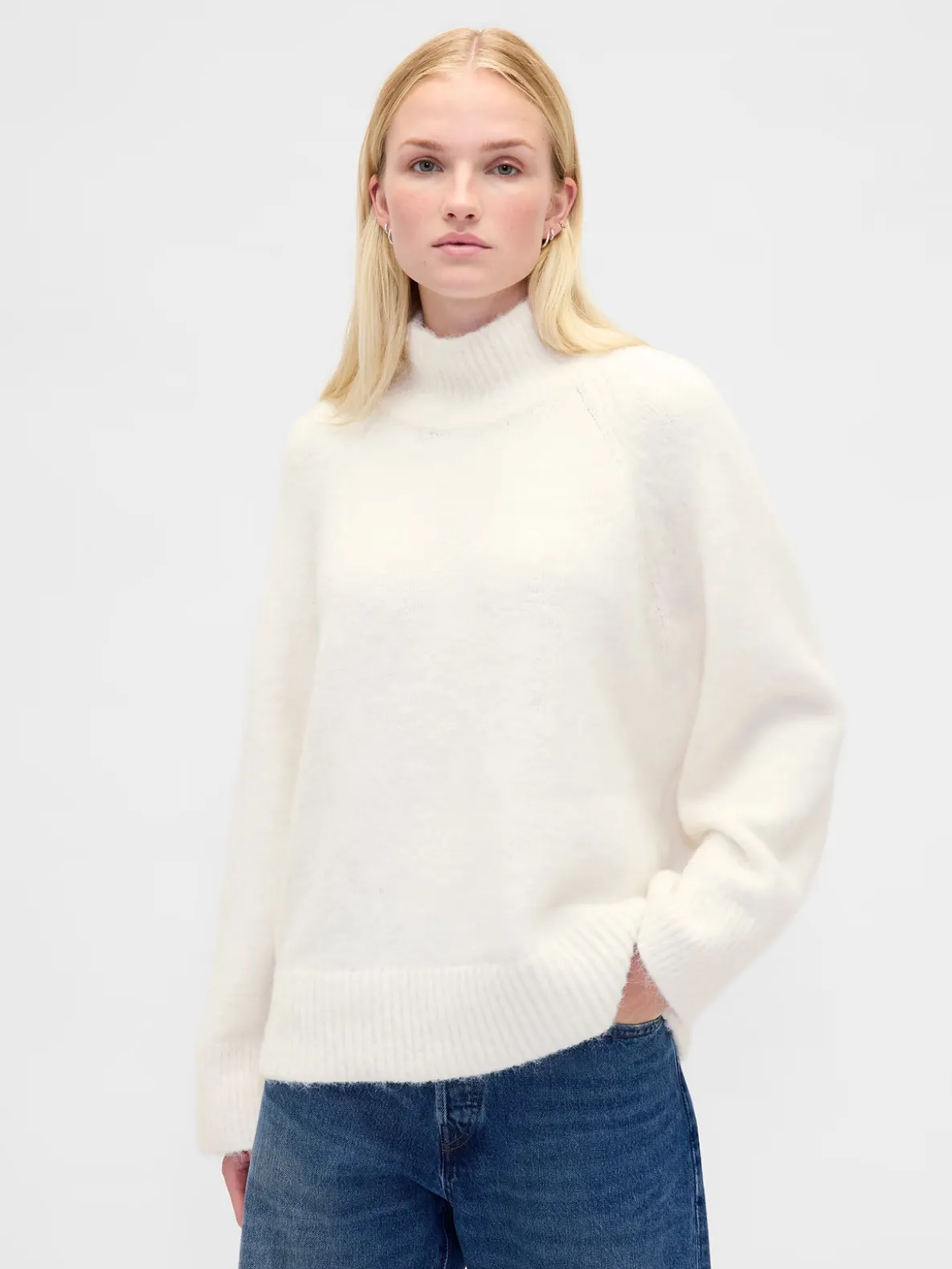 Fuzzy Oversized Turtleneck Sweater