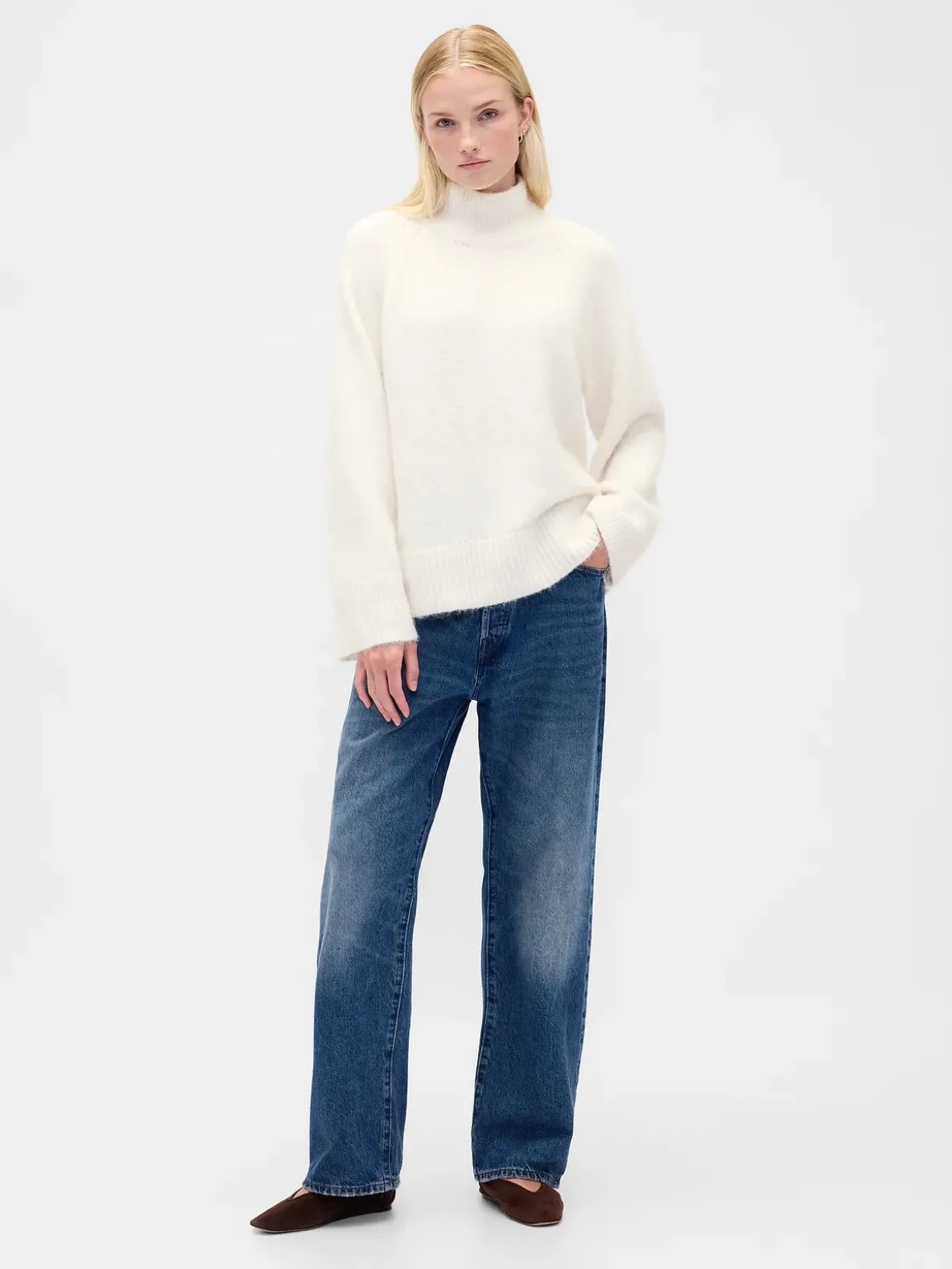 Fuzzy Oversized Turtleneck Sweater