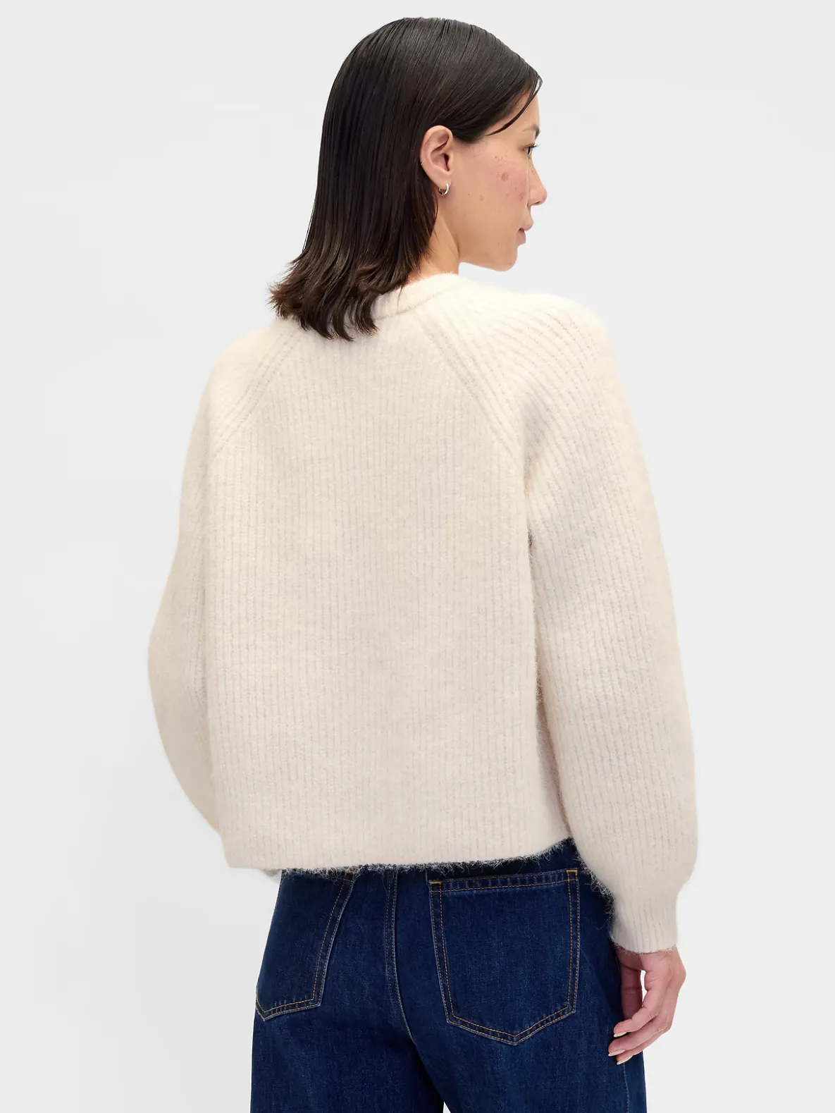 Fuzzy Shaker-Stitch Cardigan
