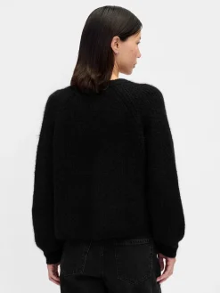 Fuzzy Shaker-Stitch Cardigan