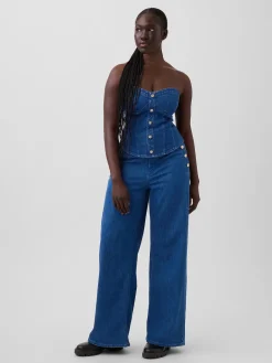 Gap × HFR High Rise Pintuck Stride Wide-Leg Jeans by Atelier Ndigo