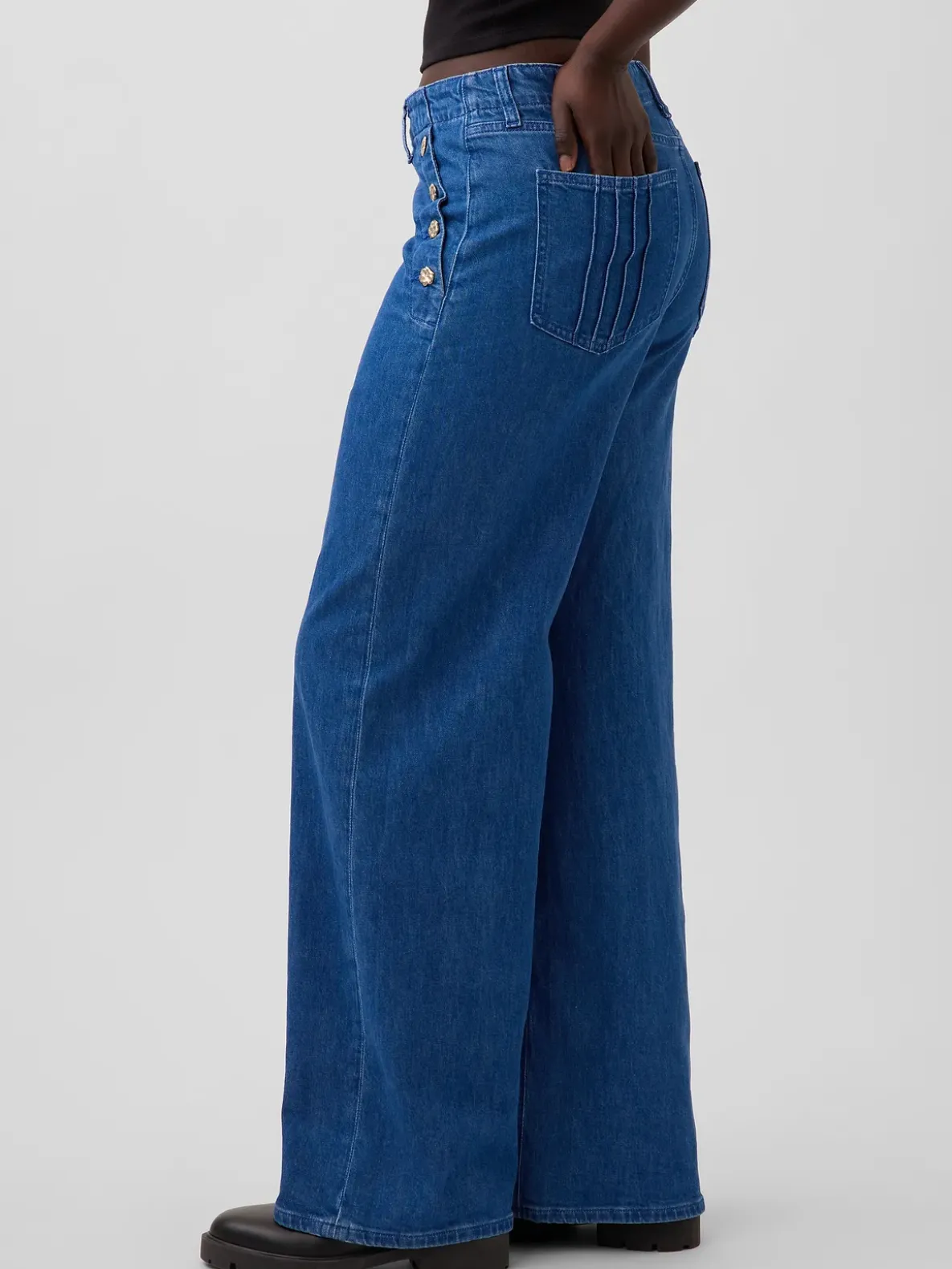 Gap × HFR High Rise Pintuck Stride Wide-Leg Jeans by Atelier Ndigo