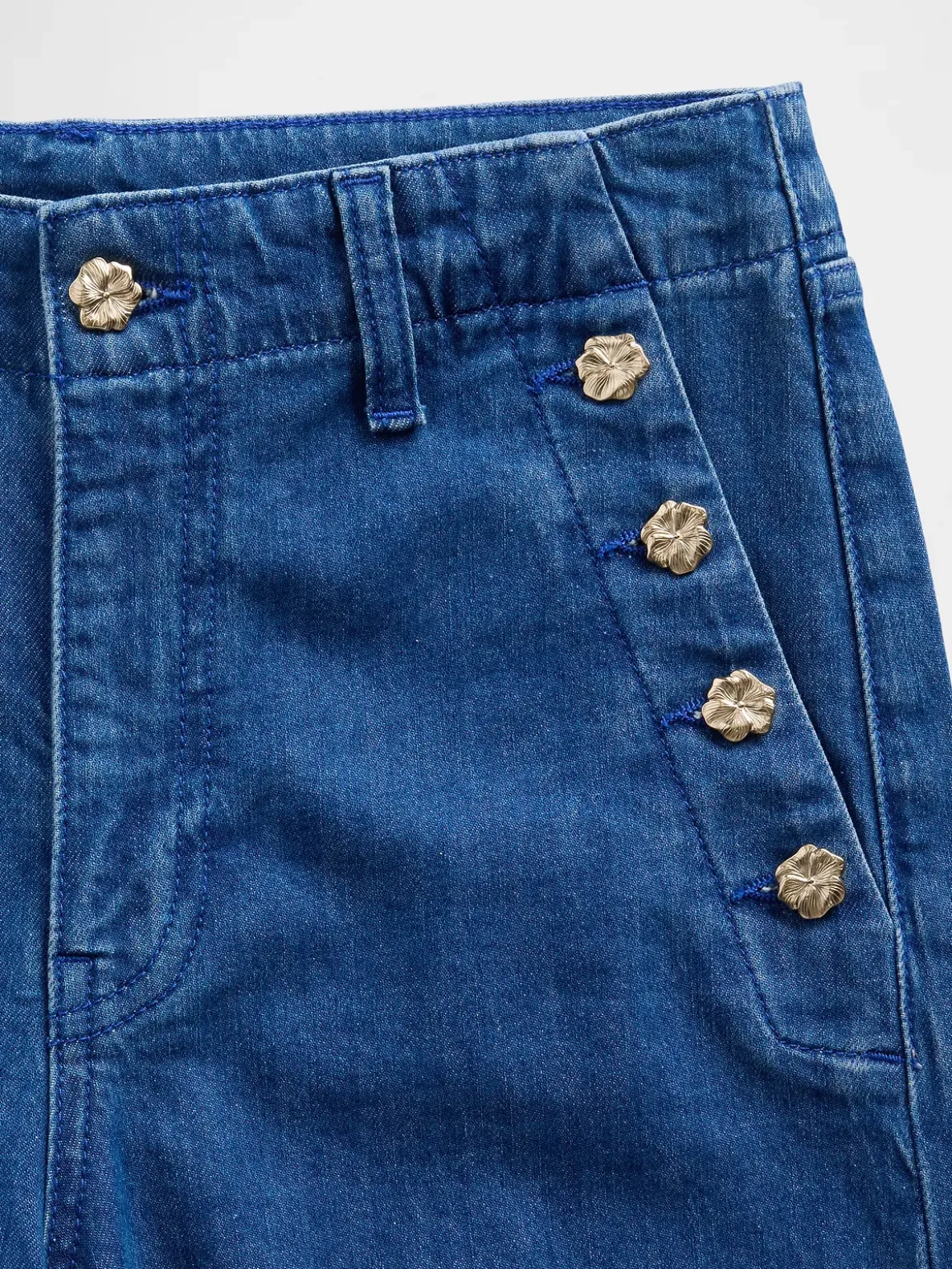 Gap × HFR High Rise Pintuck Stride Wide-Leg Jeans by Atelier Ndigo