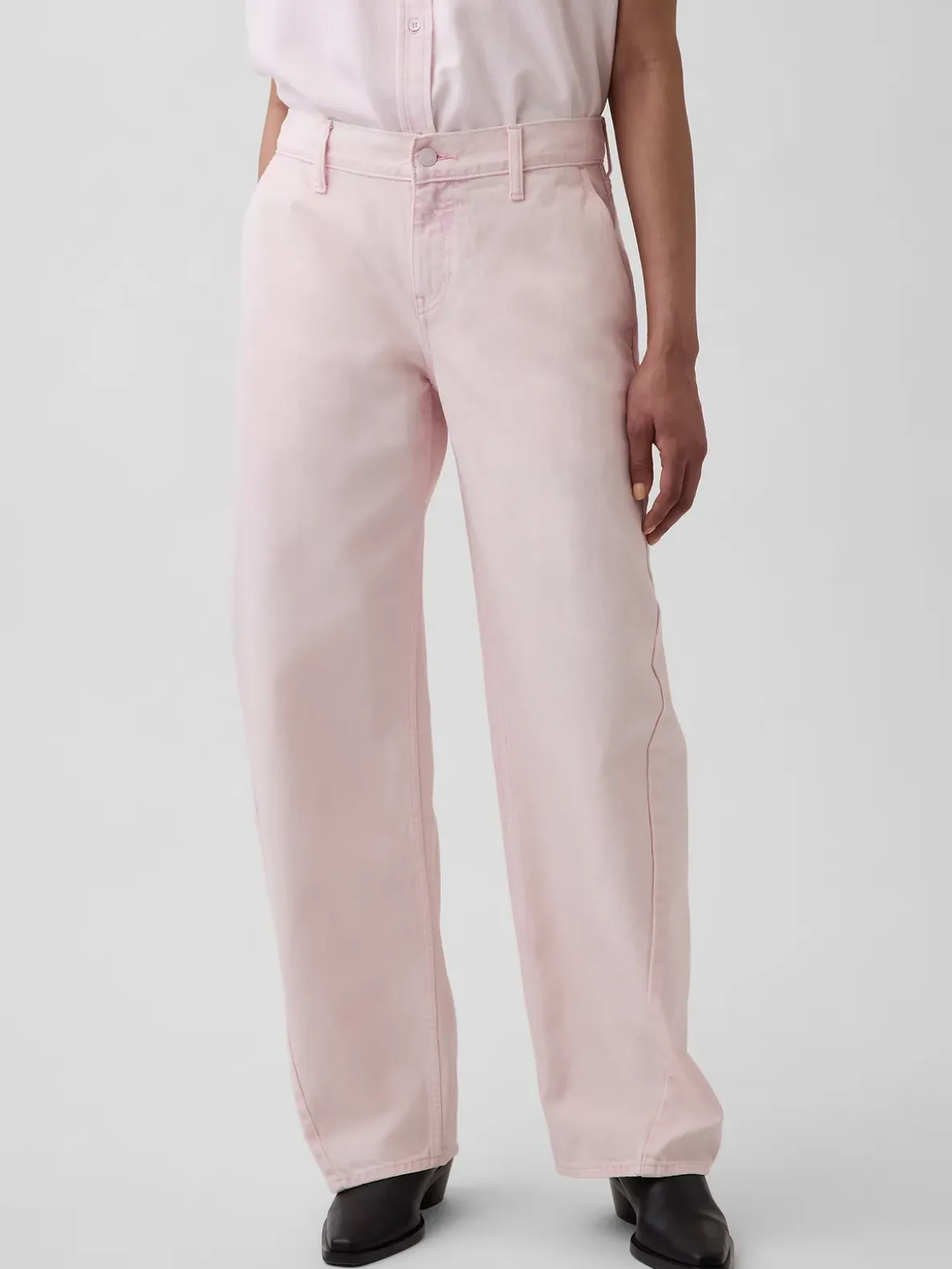 Gap × HFR Low Rise Pink Baggy Barrel Jeans by Nicole Benefield Portfolio