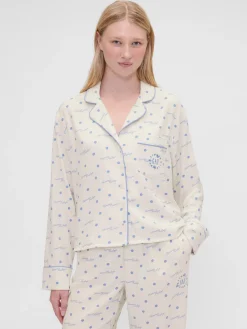 Gap × Summer Fridays Relaxed Flannel Dotted PJ Shirt
