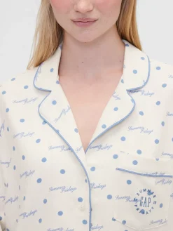 Gap × Summer Fridays Relaxed Flannel Dotted PJ Shirt