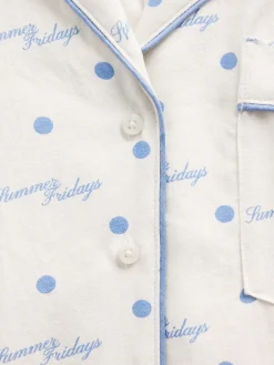 Gap × Summer Fridays Relaxed Flannel Dotted PJ Shirt