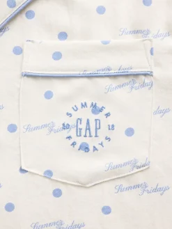 Gap × Summer Fridays Relaxed Flannel Dotted PJ Shirt