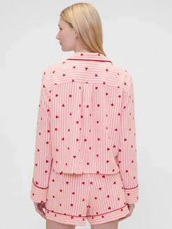 Gap × Summer Fridays Relaxed Flannel Hearts PJ Shirt