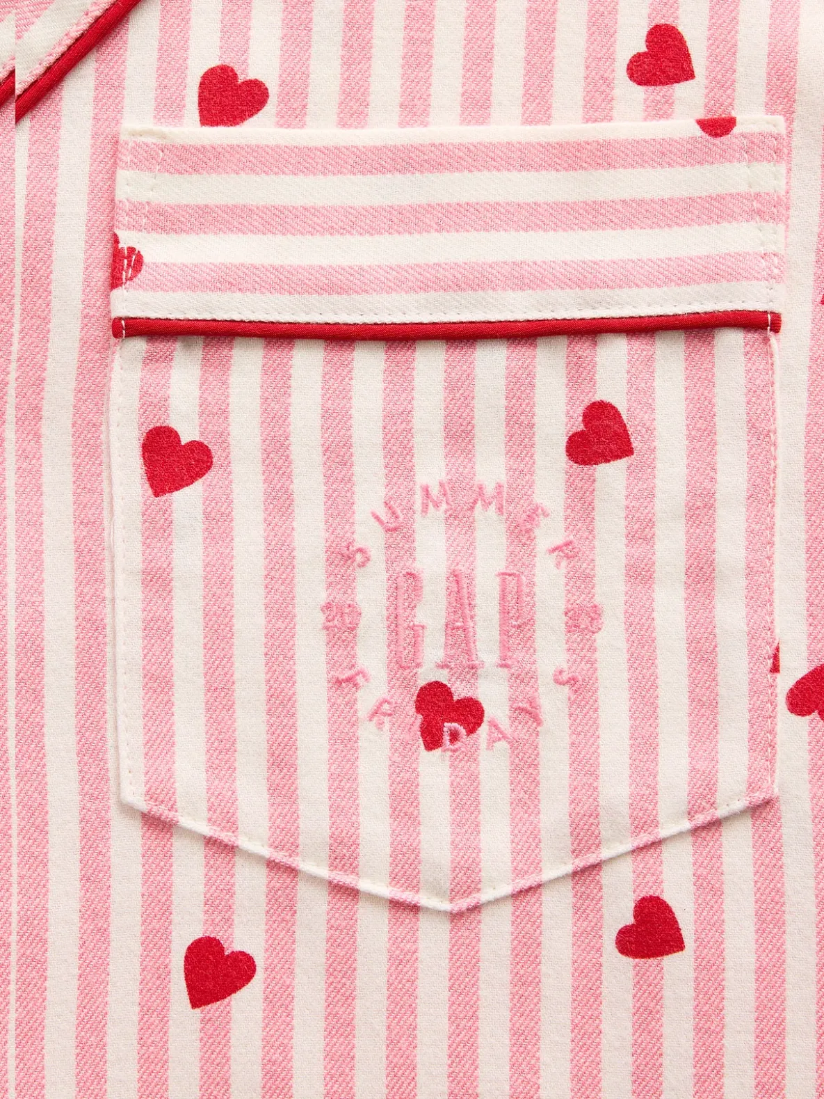 Gap × Summer Fridays Relaxed Flannel Hearts PJ Shirt