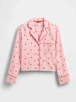Gap × Summer Fridays Relaxed Flannel Hearts PJ Shirt