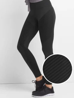 GapFit High Rise Textured Stripe Leggings in Sculpt Compression