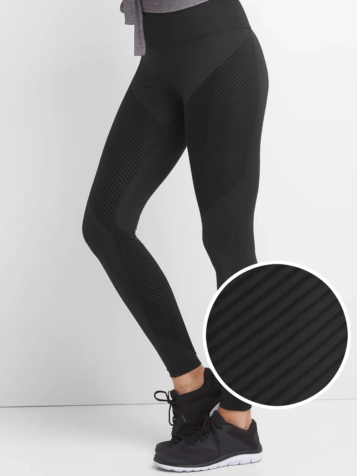 GapFit High Rise Textured Stripe Leggings in Sculpt Compression