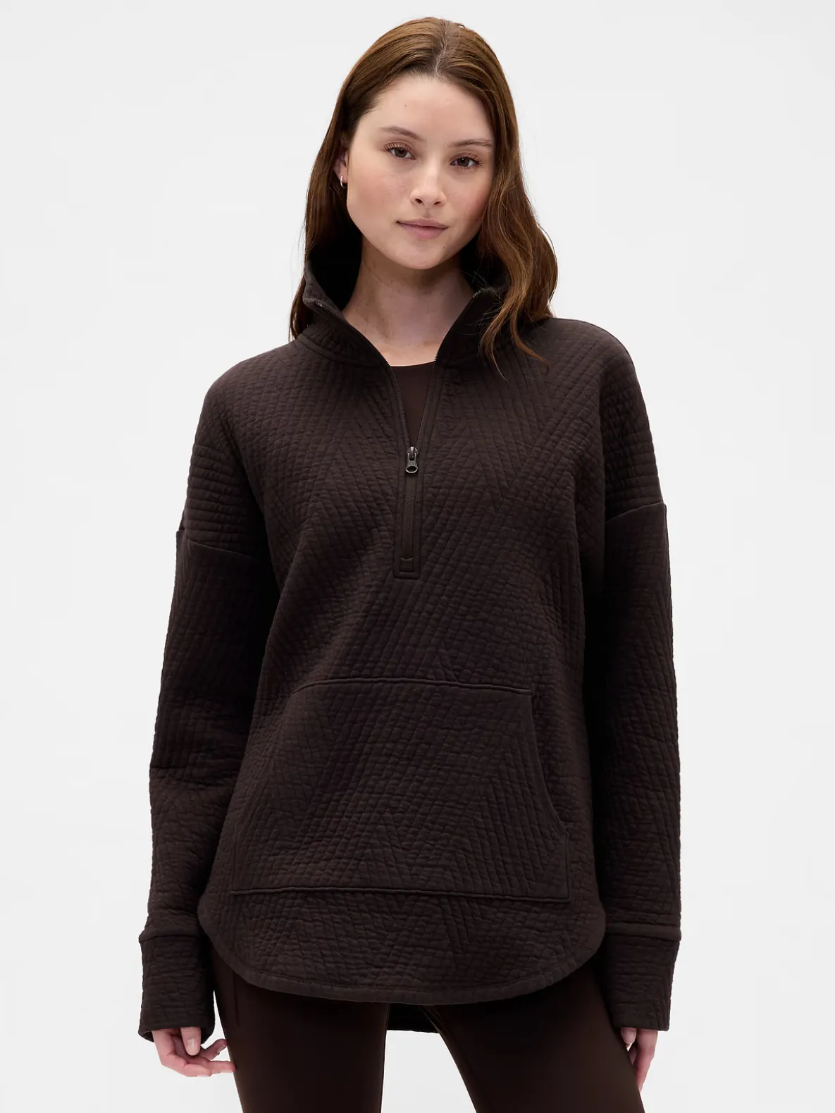 GapFit Quilted Jacquard Half-Zip Pullover