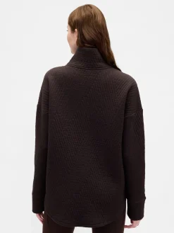 GapFit Quilted Jacquard Half-Zip Pullover
